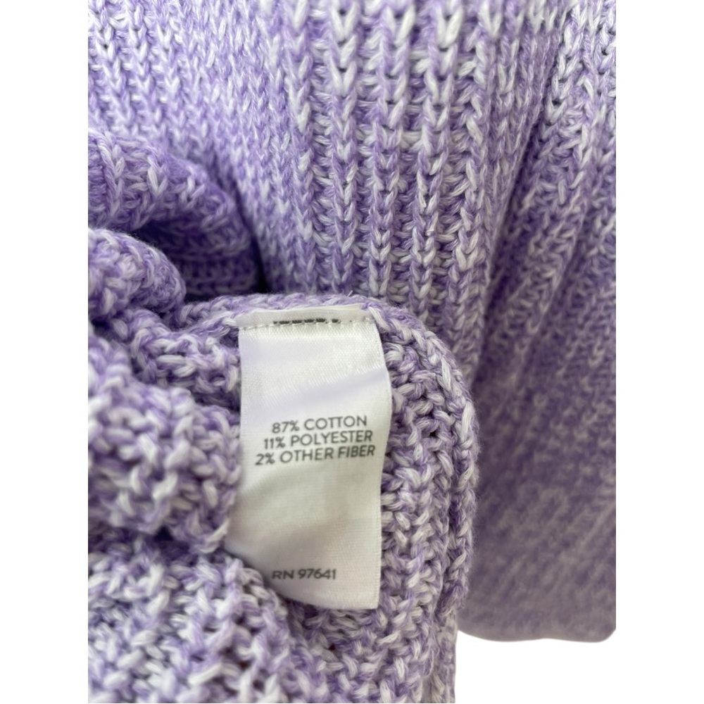 J. Jill Placed-Pattern Slub-Textured Ribbed Hem Sweater Lavender Sz L $89 NWT - Picture 5 of 5